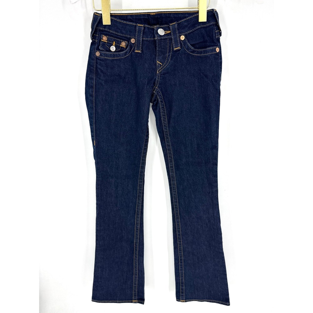 True Religion Joey Bootcut Jeans Indigo Blue Flap Pocket Size 24
